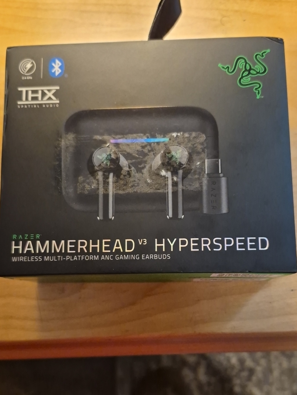 Razer Hammerhead V3 Hyperspeed Wireless Earbuds - Black with Green Accents